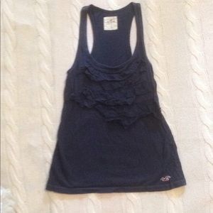 Hollister navy top with ruffles